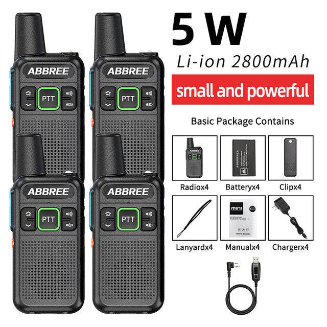 Mini Walkie Talkie ABBREE AR-M3 UHF Long Range Dual PPT USB Charging Portable Communicator Two way Radio - TheWellBeing4All