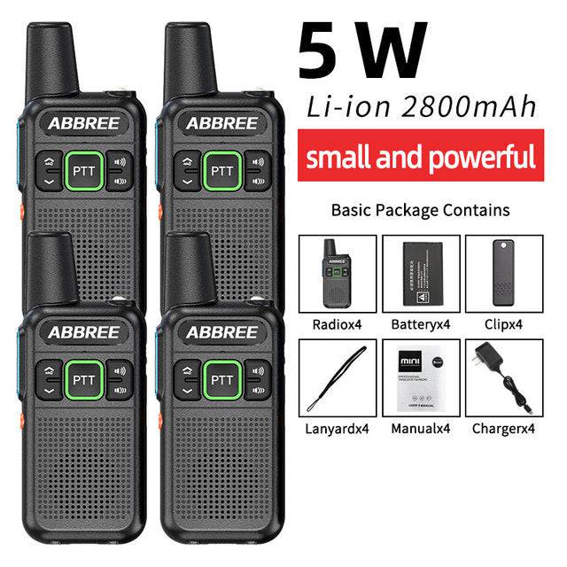 Mini Walkie Talkie ABBREE AR-M3 UHF Long Range Dual PPT USB Charging Portable Communicator Two way Radio - TheWellBeing4All