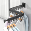 Retractable Cloth Drying Rack Indoor & outdoor Space Saving Folding Clothes Hanger Wall Mount Aluminum Home Laundry Clothesline - TheWellBeing4All