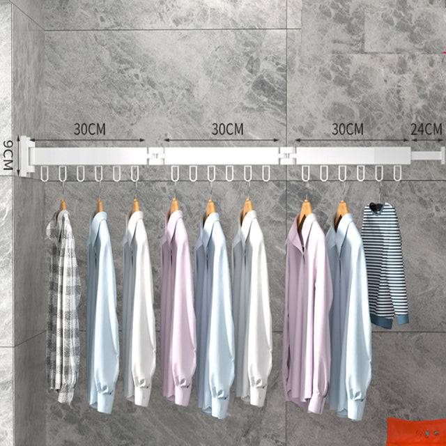 Retractable Cloth Drying Rack Indoor & outdoor Space Saving Folding Clothes Hanger Wall Mount Aluminum Home Laundry Clothesline - TheWellBeing4All