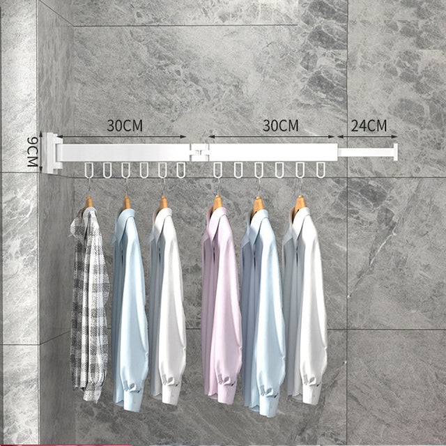 Retractable Cloth Drying Rack Indoor & outdoor Space Saving Folding Clothes Hanger Wall Mount Aluminum Home Laundry Clothesline - TheWellBeing4All