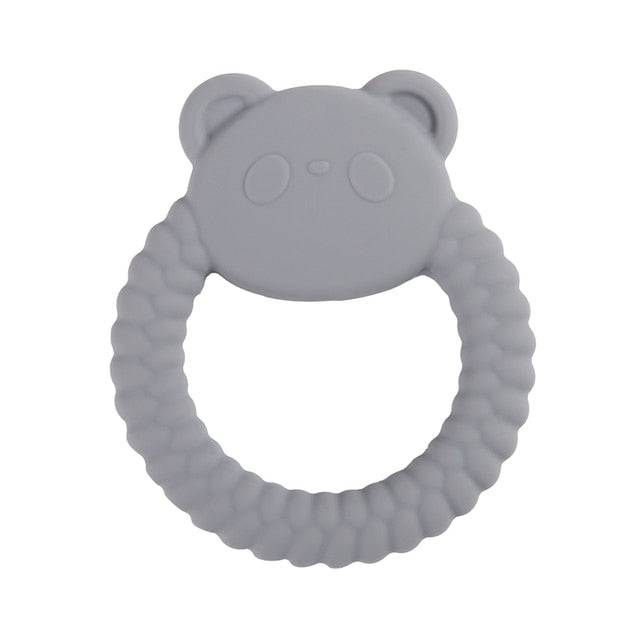 Baby Teether Silicone Bracelet BPA Free  Cute Animal Silicone Pendant Wood Ring  Teething Rattle - TheWellBeing4All