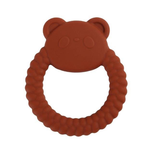 Baby Teether Silicone Bracelet BPA Free  Cute Animal Silicone Pendant Wood Ring  Teething Rattle - TheWellBeing4All