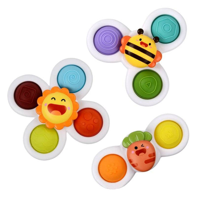 Suction Cups Spinning Top Toy For Baby Infant Insect Gyro Relief Stress Educational Toys Suction Rotating Rattle Sets Bath Toys - TheWellBeing4All