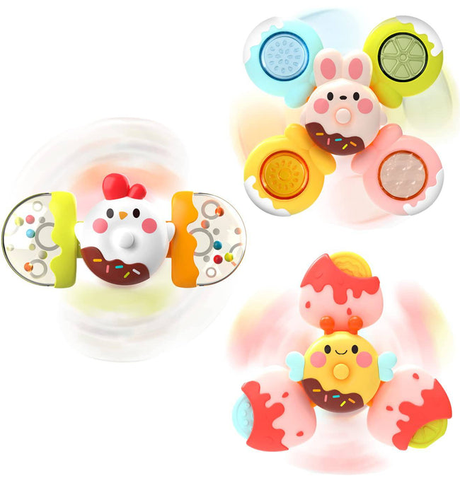 Suction Cups Spinning Top Toy For Baby Infant Insect Gyro Relief Stress Educational Toys Suction Rotating Rattle Sets Bath Toys - TheWellBeing4All