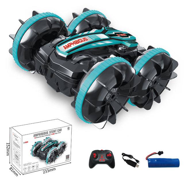 4Wd High-tech Remote Control Car 2.4G Amphibious Stunt RC Car Double-sided Tumbling Driving - TheWellBeing4All