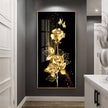 Black Golden Rose Flower Butterfly Abstract Poster Nordic Art Plant Canvas Painting - TheWellBeing4All