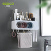 ECOCO Toothbrush Towel Bar Bathroom Wall Mounted Shelf Punch Free Mouthwash Toothbrush Cup Toothpaste Squeezer Storage Holder - TheWellBeing4All