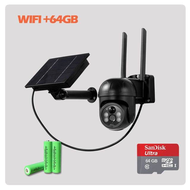 Solar IP Camera WiFi Outdoor Waterproof PIR Detection Two Way Audio Video Surveillance Camera - TheWellBeing4All