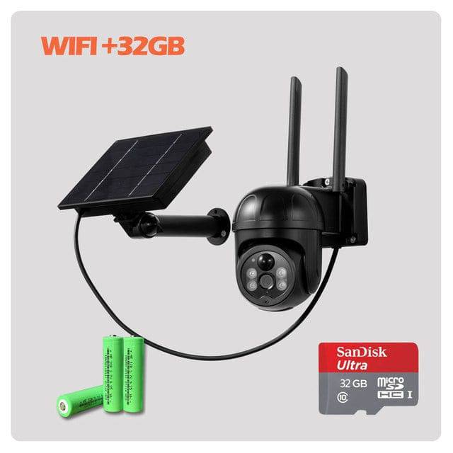 Solar IP Camera WiFi Outdoor Waterproof PIR Detection Two Way Audio Video Surveillance Camera - TheWellBeing4All