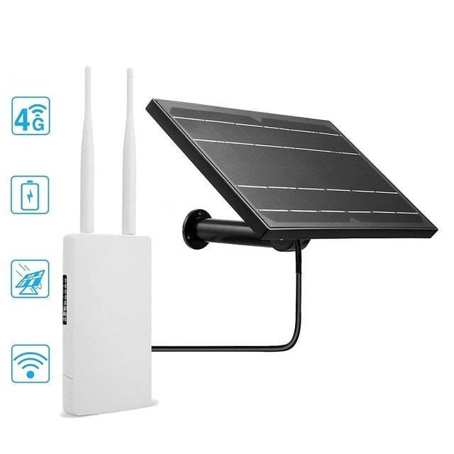 Solar Panel Powered Outdoor 4G LTE CPE Router Kit CAT4 2.4G Wifi Waterproof 3G 4G SIM Card Solar Router System - TheWellBeing4All