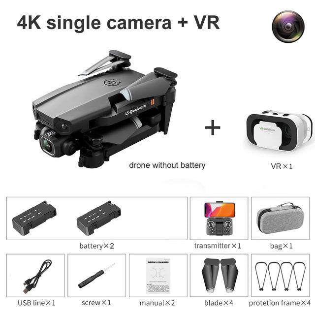 VR Mini Drone 4K HD Profesional Aerial Photography Folding Quadcopter With Dual Cameras - TheWellBeing4All