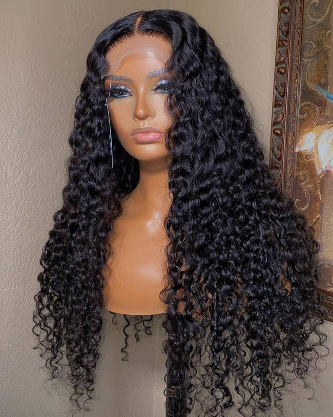 Lace Frontal Wig 30 Inch Water Wave 4x4 Lace Front Human Hair Wigs - TheWellBeing4All