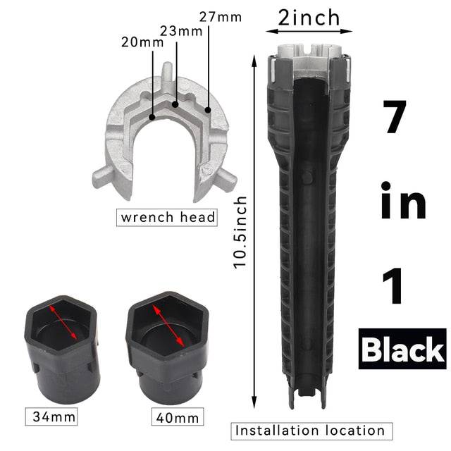 8 in 1 wrench repair tool non-slip assembly key plumbing installation wrench - TheWellBeing4All