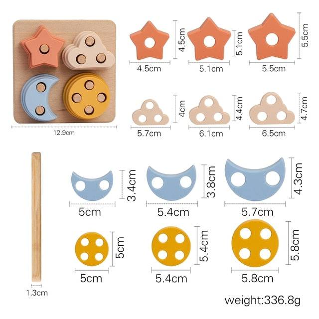 Wooden Baby toys Stars Moon Balance Blocks Board - TheWellBeing4All