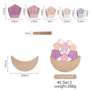 Wooden Baby toys Stars Moon Balance Blocks Board - TheWellBeing4All