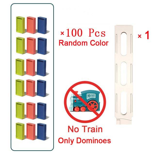 Kids Automatic Laying Domino Train Electric Car Dominoes Set Brick Blocks Kits Games Educational Toys Children DIY Toy Boys Gift - TheWellBeing4All