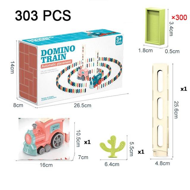 Kids Automatic Laying Domino Train Electric Car Dominoes Set Brick Blocks Kits Games Educational Toys Children DIY Toy Boys Gift - TheWellBeing4All