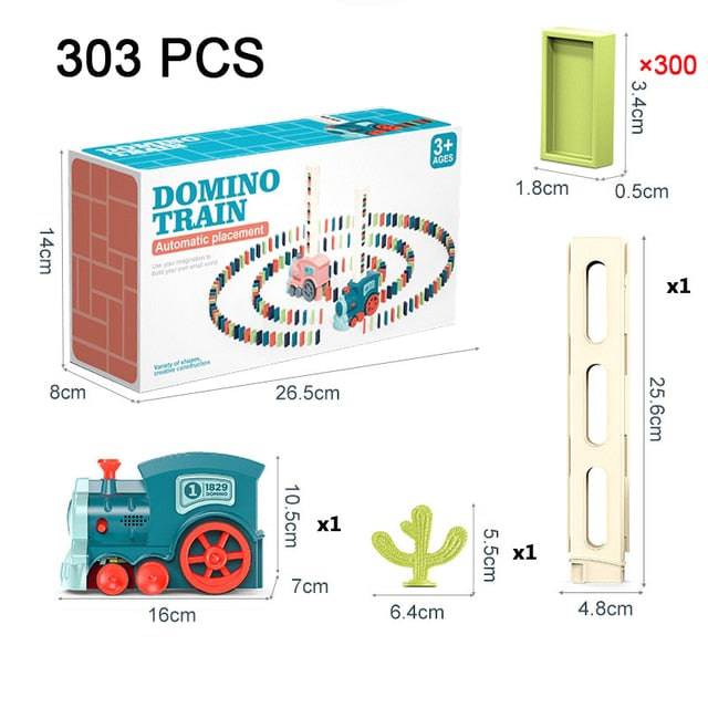 Kids Automatic Laying Domino Train Electric Car Dominoes Set Brick Blocks Kits Games Educational Toys Children DIY Toy Boys Gift - TheWellBeing4All