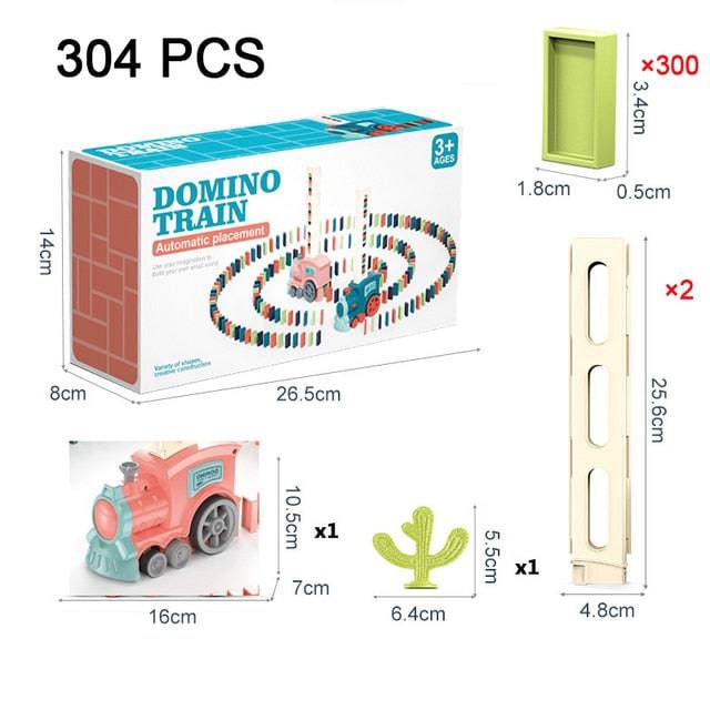 Kids Automatic Laying Domino Train Electric Car Dominoes Set Brick Blocks Kits Games Educational Toys Children DIY Toy Boys Gift - TheWellBeing4All