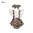 Baby Girl Clothes Leopard Jumpsuit Bodysuit Headband 2Pcs Outfits - TheWellBeing4All