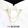 Simple Personality Gold Color Pins Brooches Metal Chain Tassel Shirt Collar Lapel Pin - TheWellBeing4All