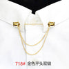 Simple Personality Gold Color Pins Brooches Metal Chain Tassel Shirt Collar Lapel Pin - TheWellBeing4All