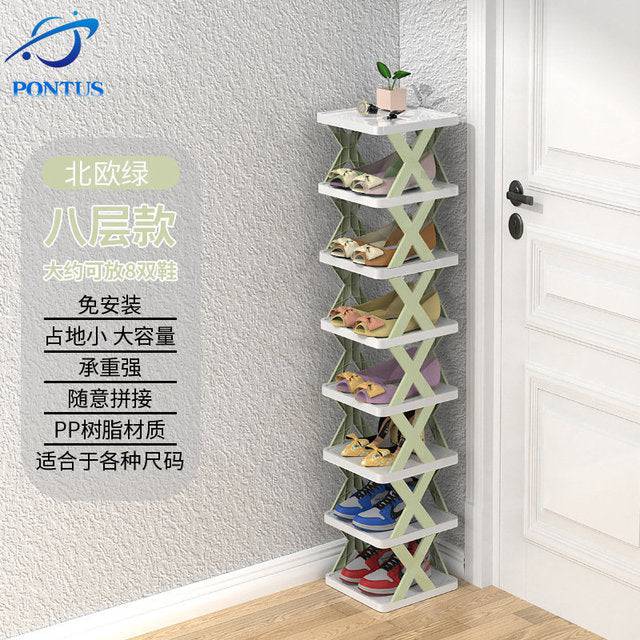 Organizador de almacenamiento de zapatos multicapa, estante para zapatos que ahorra espacio, puerta, gabinetes a juego de colores