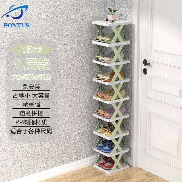 Organizador de almacenamiento de zapatos multicapa, estante para zapatos que ahorra espacio, puerta, gabinetes a juego de colores