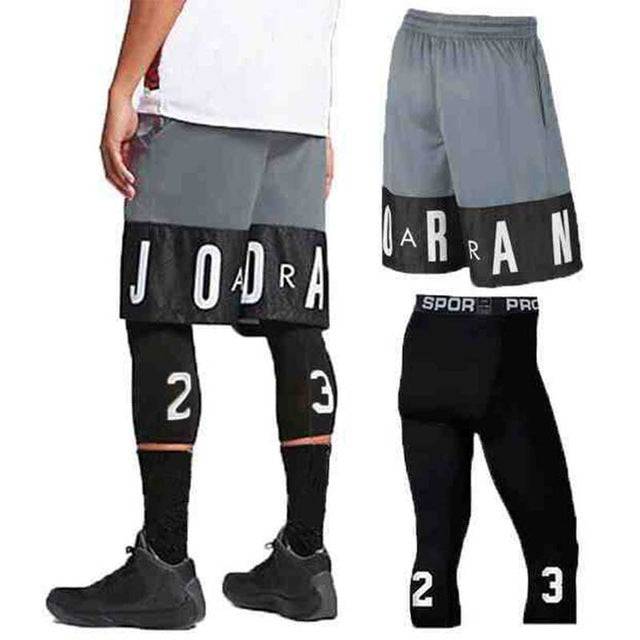 Men's Basketball Shorts and Tights Set - Quick-Dry Sports Gym Workout Shorts - TheWellBeing4All