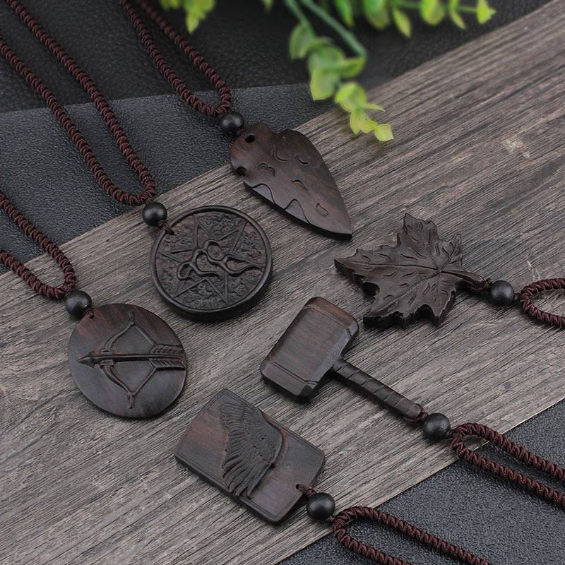 Handmade Ethnic Ebony Exaggerated Long Sweater Chain Pendant necklace - TheWellBeing4All