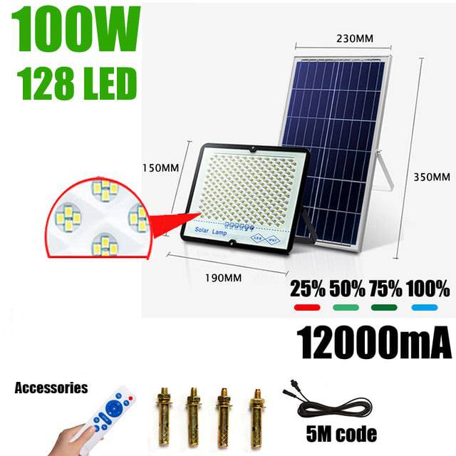 With Cable  Solar Led  Light Panel  5meter Cable Garden  Outdoor Lamp Street Night Light Solar Outdoor Lamp Solar Flood  Lamp - TheWellBeing4All