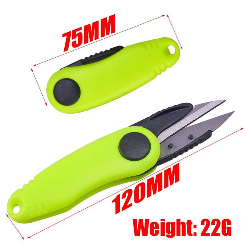 Quick Knot Tool Shrimp Shape Fold Fishing Scissors Telescopic Rope Kit Fishing Line Cutter Clipper Nipper Fishing Tackle - TheWellBeing4All