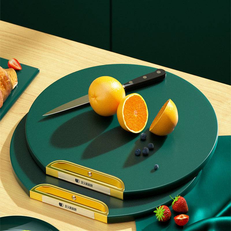 Gold-plated Thickened Cutting Board Non-slip Anti-mildew Pe Plastic Round Rotatable Green Sticky Board Pad Cutting Board - TheWellBeing4All