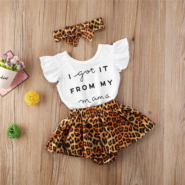 Toddler Infant Baby Girl Cotton Casual Outfits Set. Leopard Shorts plus Headband - TheWellBeing4All