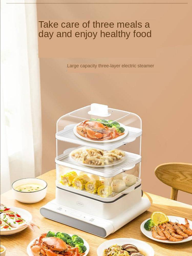 Three-layer Food Steam Cooker Machine Electric Steamer - TheWellBeing4All