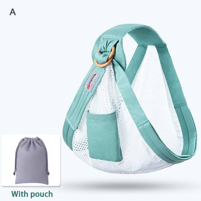 Mesh Fabric Baby Wrap and Infant Sling Carrier for Newborns and Nursing Cover, Supports up to 130 lbs (0-36M) - TheWellBeing4All