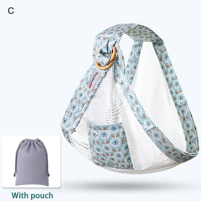 Mesh Fabric Baby Wrap and Infant Sling Carrier for Newborns and Nursing Cover, Supports up to 130 lbs (0-36M) - TheWellBeing4All