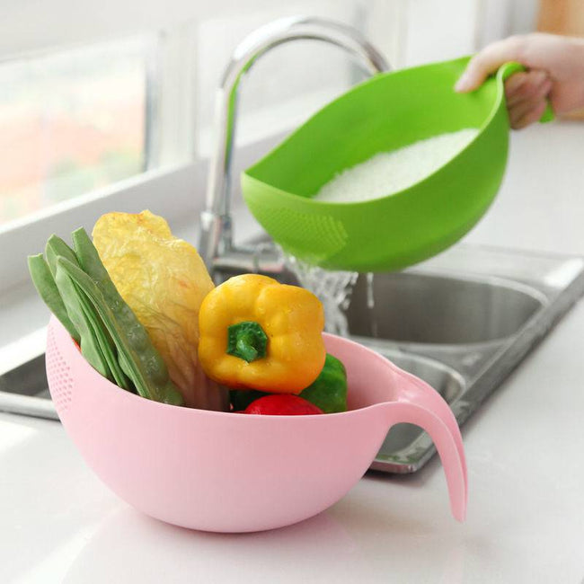 Sieve Plastic Colander Kitchen Drain Basket with Handles - TheWellBeing4All