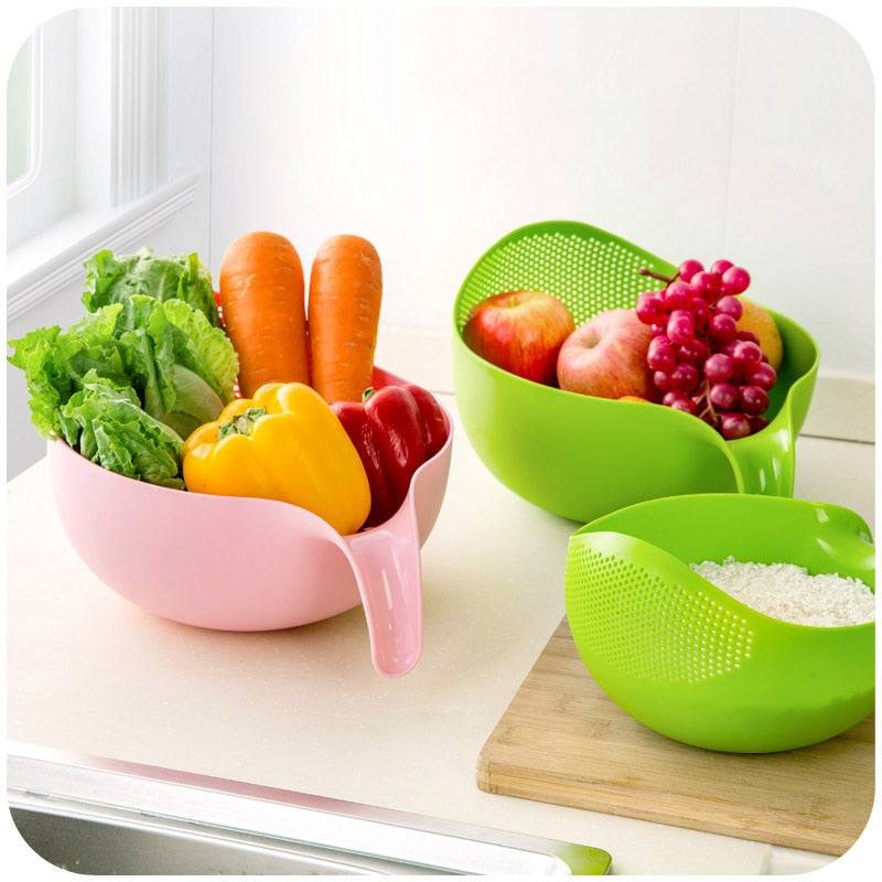 Sieve Plastic Colander Kitchen Drain Basket with Handles - TheWellBeing4All