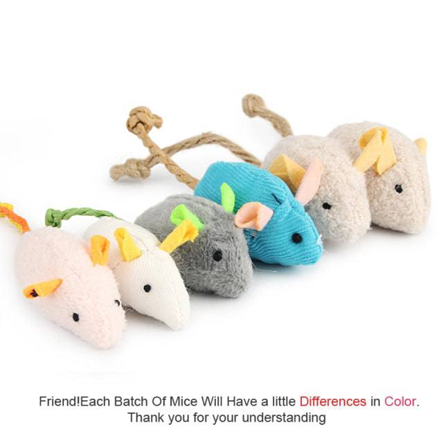 6pcs Mix Pet Toy Catnip Mice Cats Toys Fun Plush Mouse Cat Toy For Kitten - TheWellBeing4All