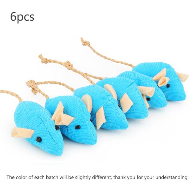 6pcs Mix Pet Toy Catnip Mice Cats Toys Fun Plush Mouse Cat Toy For Kitten - TheWellBeing4All