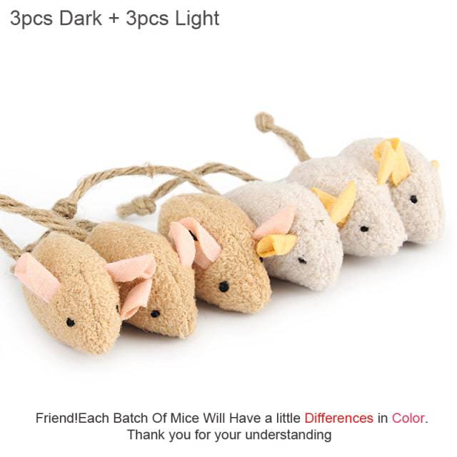 6pcs Mix Pet Toy Catnip Mice Cats Toys Fun Plush Mouse Cat Toy For Kitten - TheWellBeing4All