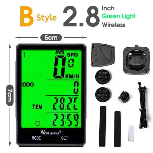 Bicycle Computer digital Speedometer Odometer Backlight Wireless Wired Bike Stopwatch - TheWellBeing4All