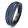 Trendy Genuine Leather Bracelets Men Stainless Steel Multilayer Braided Rope Bracelets - TheWellBeing4All