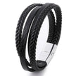 Trendy Genuine Leather Bracelets Men Stainless Steel Multilayer Braided Rope Bracelets - TheWellBeing4All