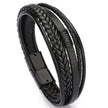 Trendy Genuine Leather Bracelets Men Stainless Steel Multilayer Braided Rope Bracelets - TheWellBeing4All