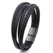 Trendy Genuine Leather Bracelets Men Stainless Steel Multilayer Braided Rope Bracelets - TheWellBeing4All