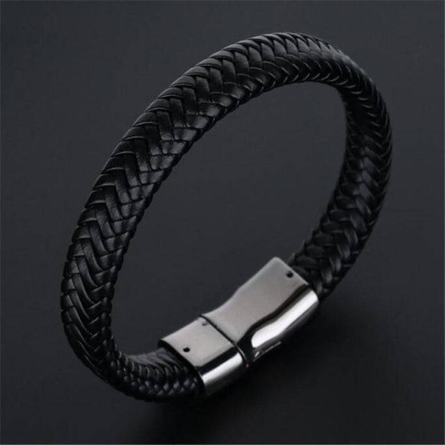 Trendy Genuine Leather Bracelets Men Stainless Steel Multilayer Braided Rope Bracelets - TheWellBeing4All