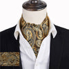 Wine Blue Floral Cravat Silk Ascot Scarf Tie Pocket Square Set - TheWellBeing4All